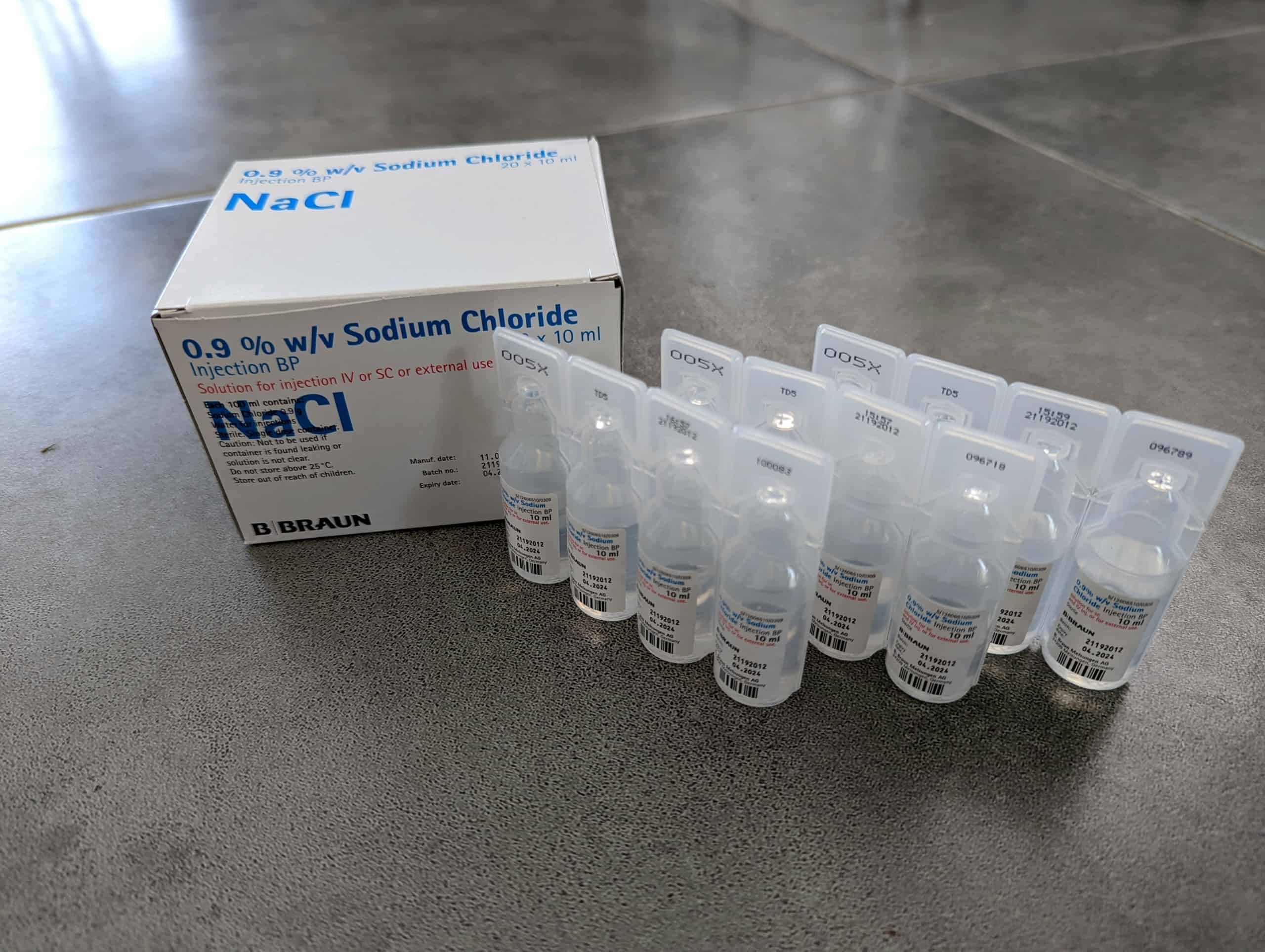 Injectable saline