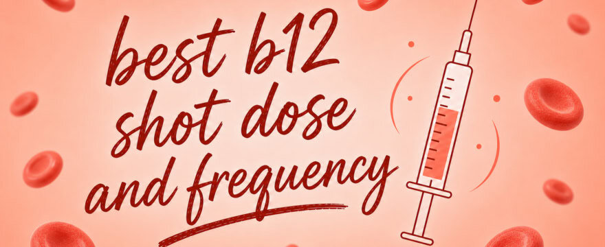 Handwritten note saying ‘best b12 shot dose and frequency’.