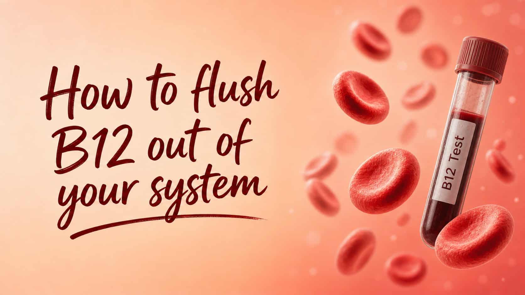 Handwritten title 'how to flush B12 out of your system'.